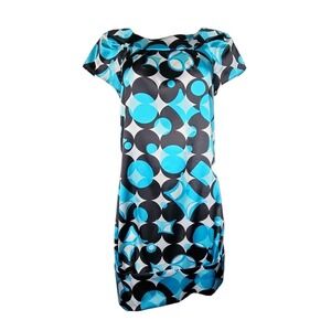 Alyn Paige Dress Womens Size L Large Blue Black Geometric Pullover Smooth